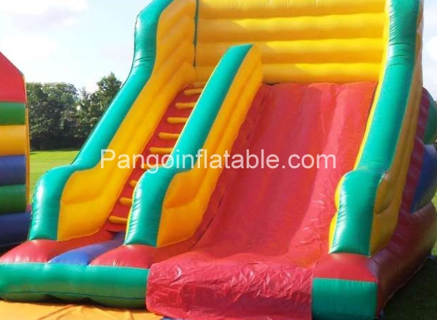Do not set up inflatable slides when windy
