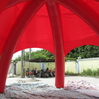 red inflatable tentGN095