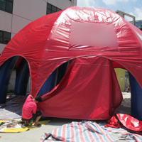 red inflatable dome tentGN090