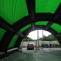 Green and black arch inflatable tentGN101