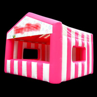 Pink and white inflatable tentGN089