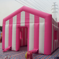 Pink and white inflatable tentGN089