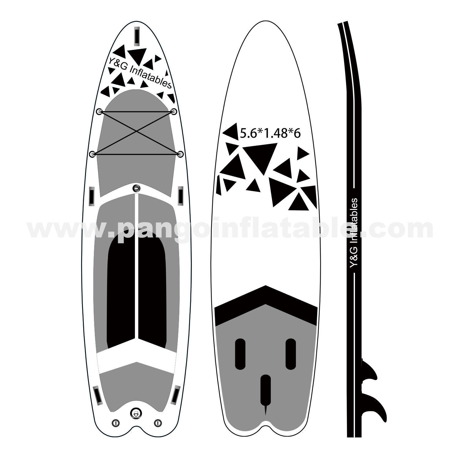 Black Graphics Inflatable Paddle BoardYG-001