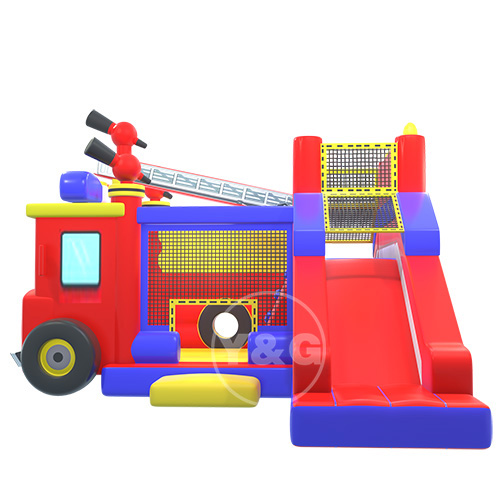 Fire truck bounce house slide comboxiao fang che -04