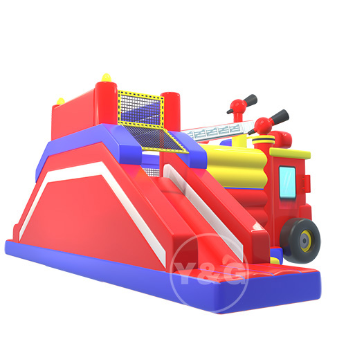 Fire truck bounce house slide comboxiao fang che -04