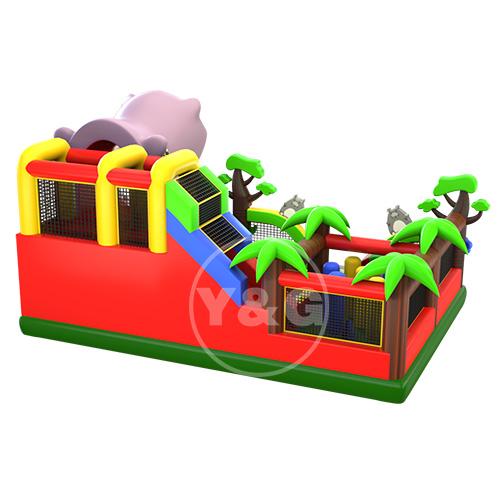 Funny Hippo jumping castle with slide03