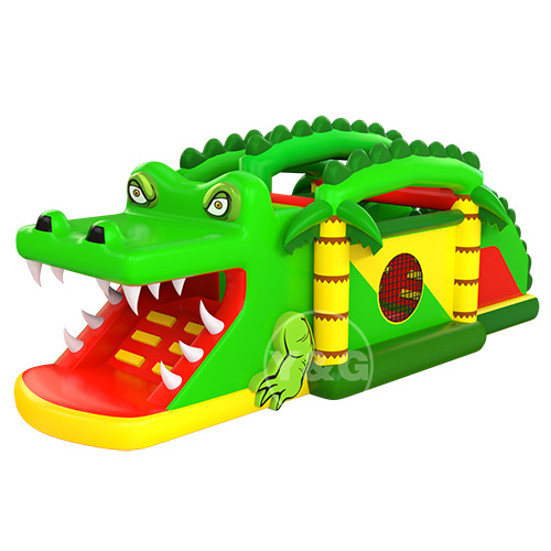 Crocodile Bouncy Castle With Slide02