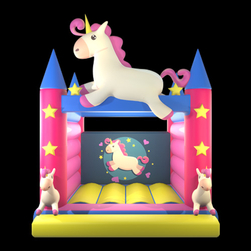 Pink unicorn bounce house01