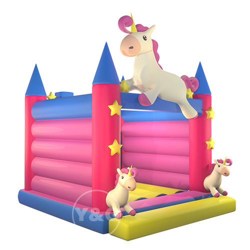 Pink unicorn bounce house01