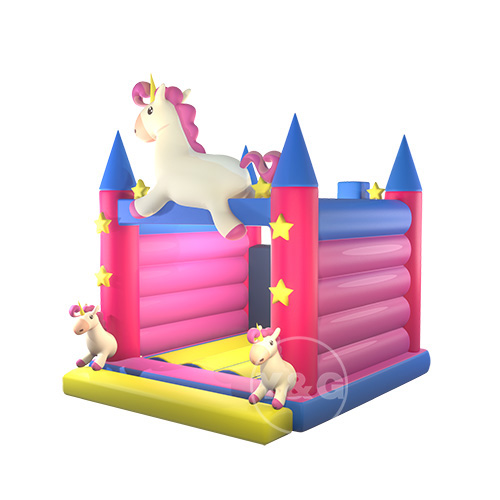 Pink unicorn bounce house01