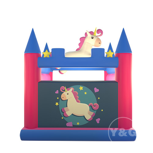 Pink unicorn bounce house01