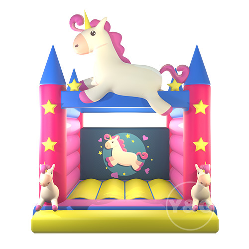 Pink unicorn bounce house01