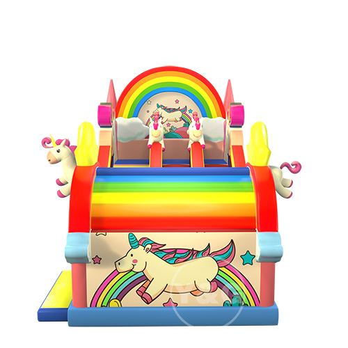 Pink unicorn inflatable slide02