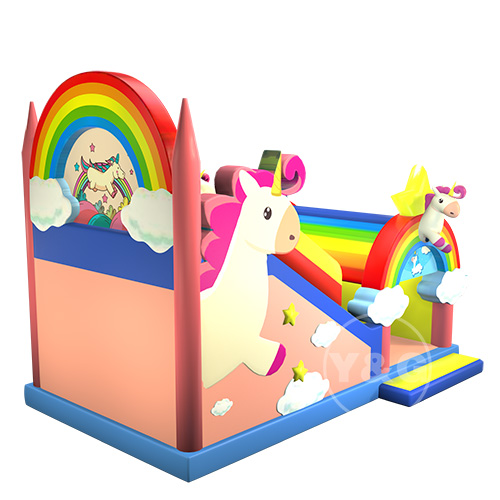 Pink unicorn inflatable slide02