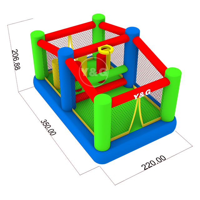 Jumping house with obstacles and hoopY21-D12