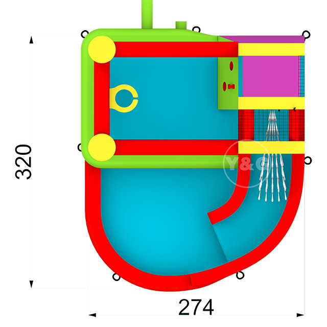 Waterpark slide pool bouny house comboY21-S01