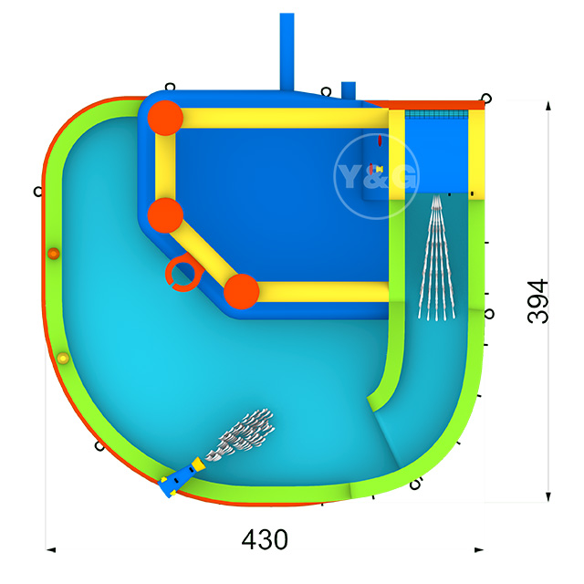 Medium bouncer combo splash water slideY21-S02