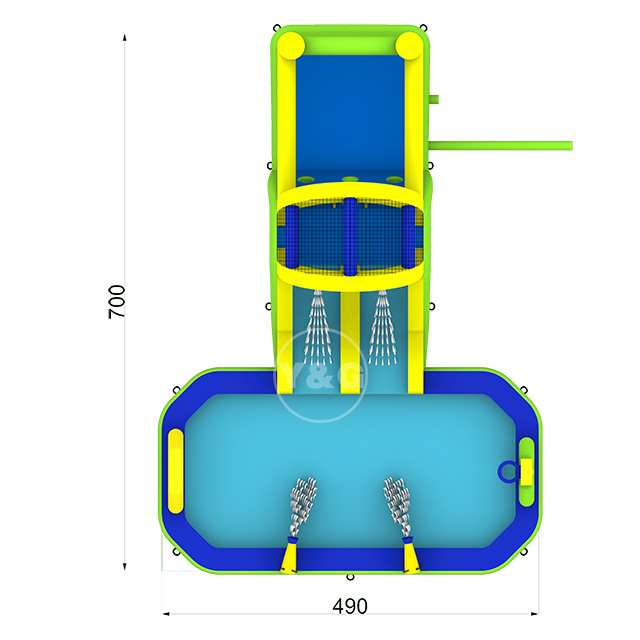 Funny bouncer combo Slide splash poolY21-S09