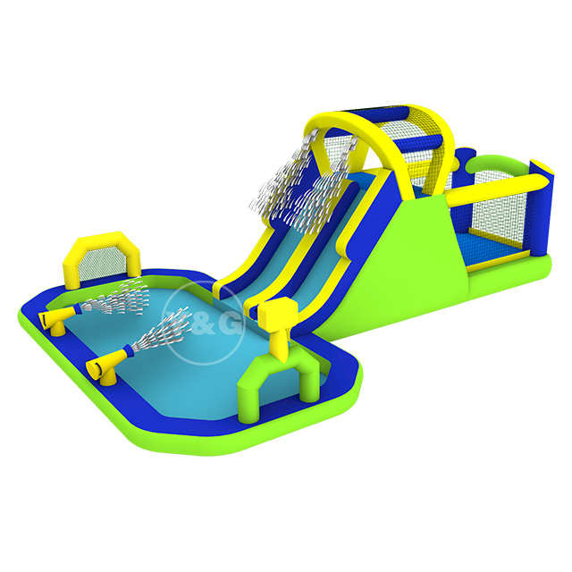 Funny bouncer combo Slide splash poolY21-S09