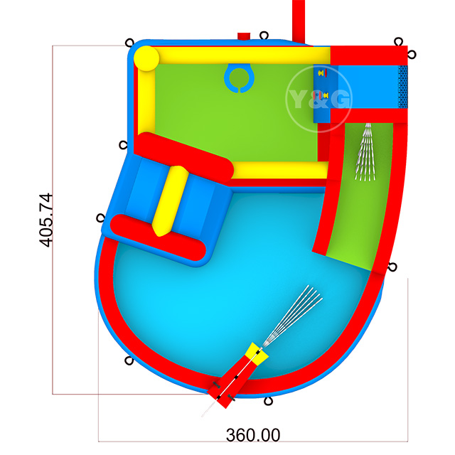 Bouncy castle waterpark combo SlideY21-S16