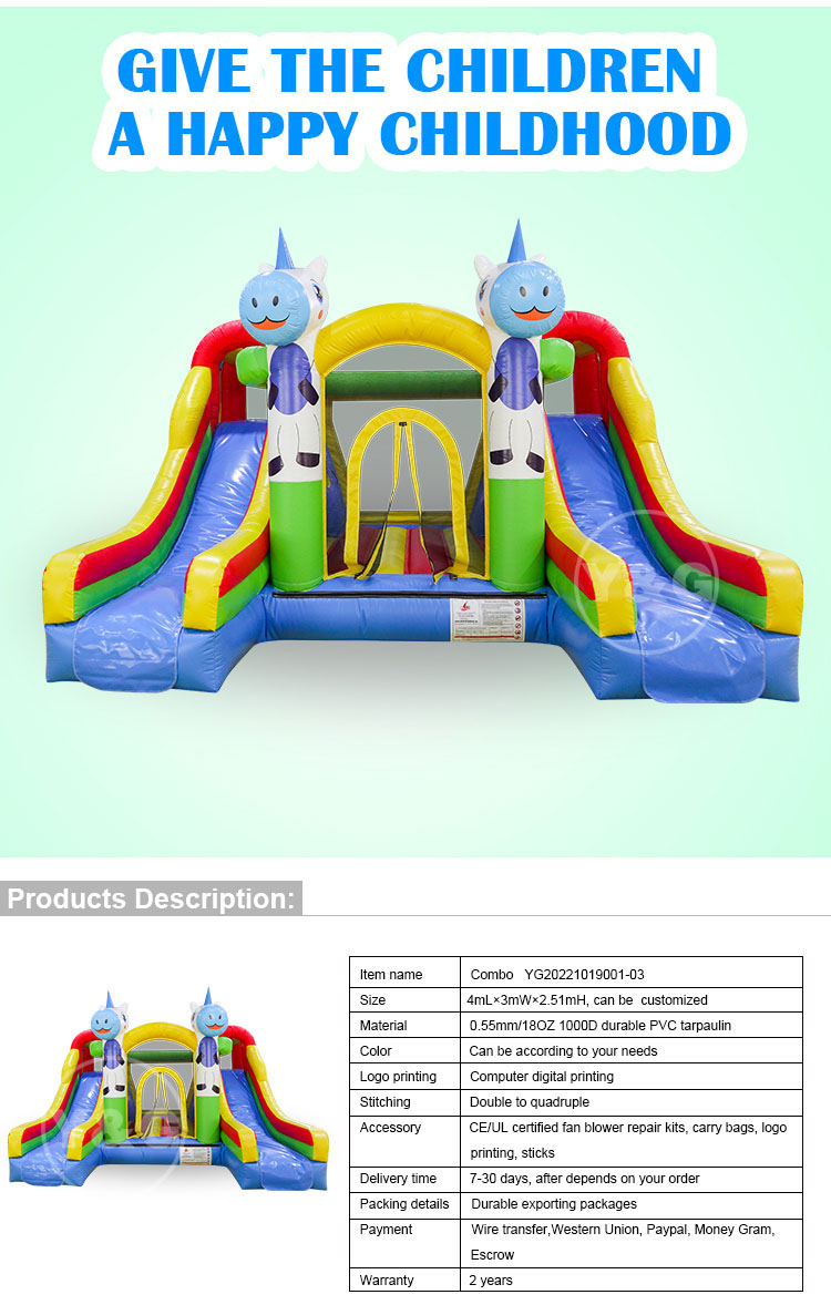 Blue Unicorn Inflatable Bounce HouseYG-156